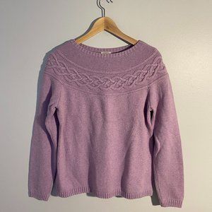 Talbots Tweed Cable Yoke Sweater